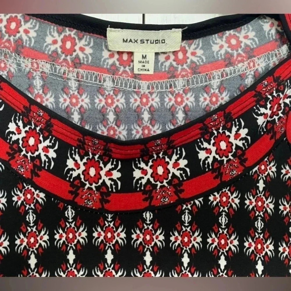 Max Studio “A-Line” Sleeveless Dress. Black, Red, & White.Like New. Size: Medium - Picture 3 of 8